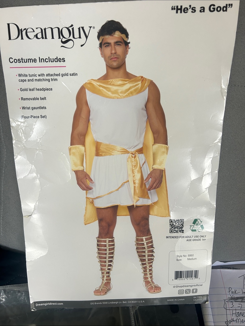 Gold and White Roman God Adult Costume